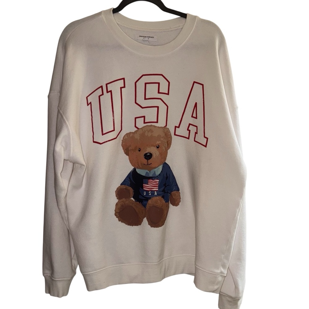 Grayson Threads Red and White Crewneck Sweater